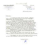 Letter from Dr Bernard Malécot trying to obtain Dr Pradal's book